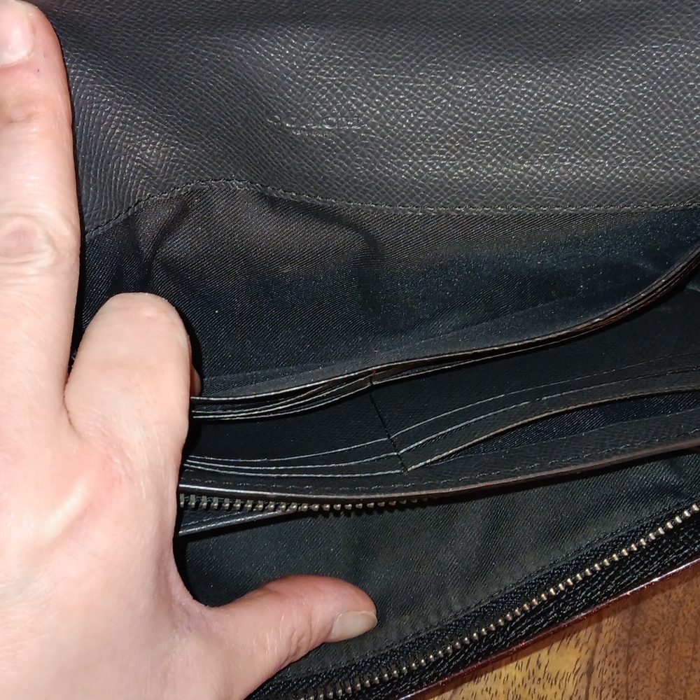 Coach Black Bear Fuzz Slim Envelope Wallet - Picture 7 of 14